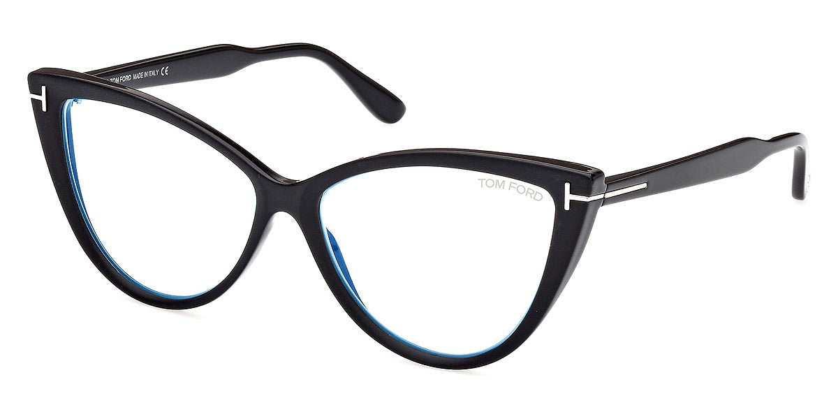 Tom Ford Eyeglasses FT5843 B 005 Injected Black 56mm