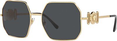 Versace Woman Sunglasses Gold Frame, Dark Grey Lenses, 58MM