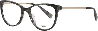 Furla VFU495 09GC Eyeglasses Women's Green Tortoise Full Rim Optical Frame 53mm