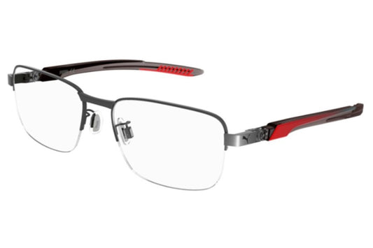 Puma Eyeglasses PU0363O 003 Silver Red Men's 57mm