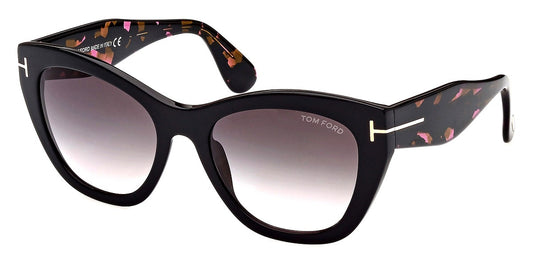Tom Ford Women Sunglasses FT0940 Cara 05B 56mm - Shiny Black/Leopard Purple Havana